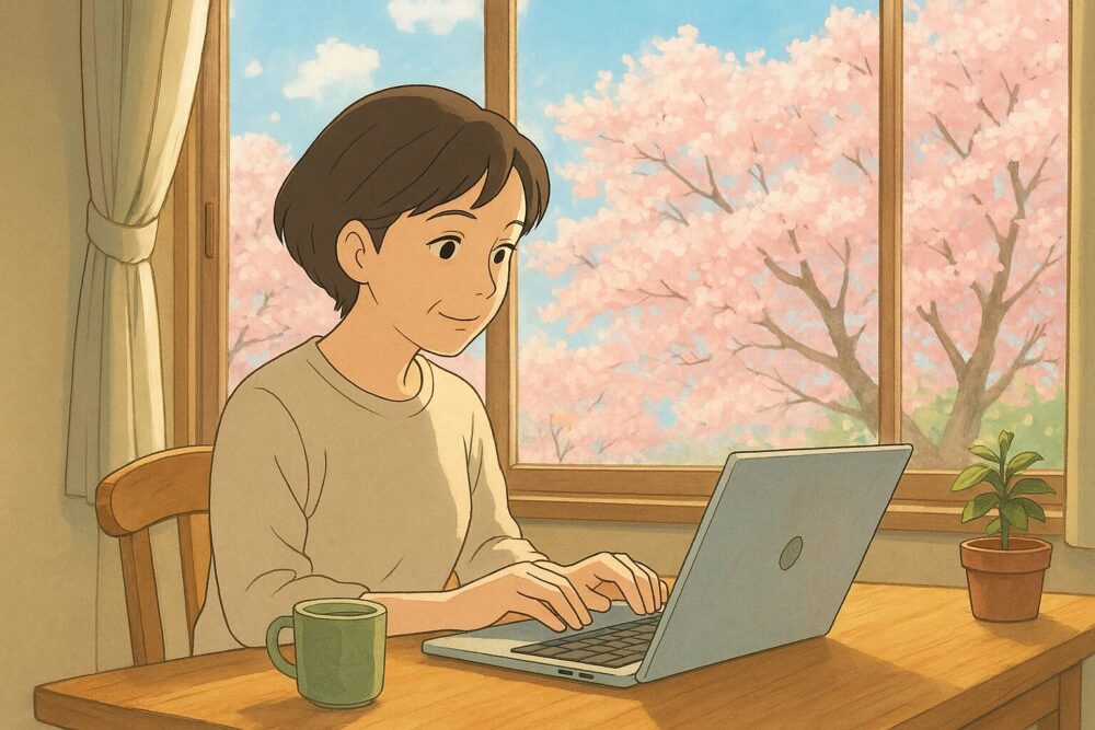 ブロブ作成中の女性