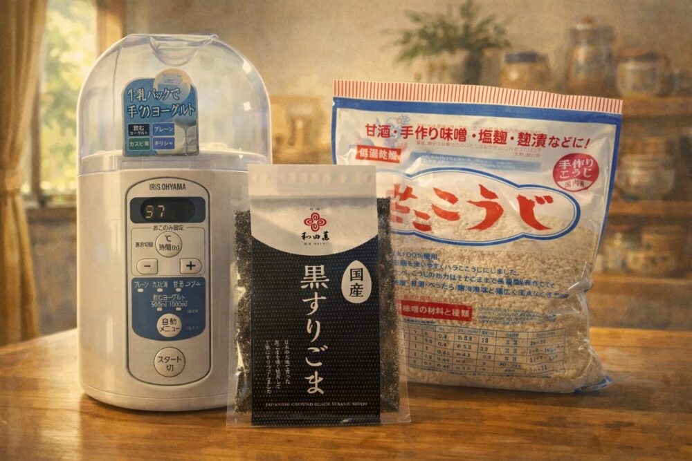 黒ごま麹の材料