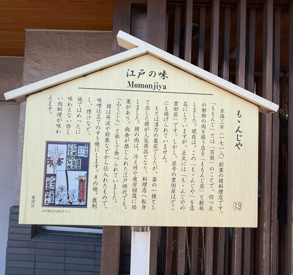 ももんじゃ看板