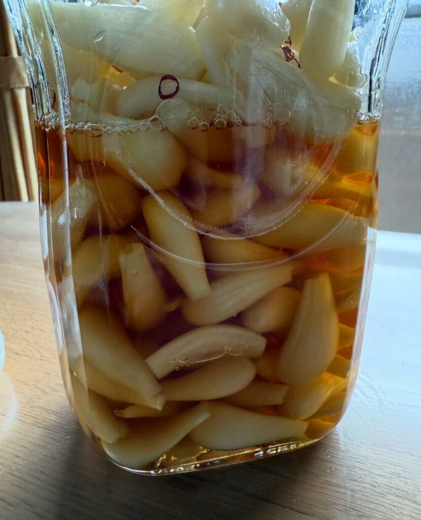 甘酢を入れる